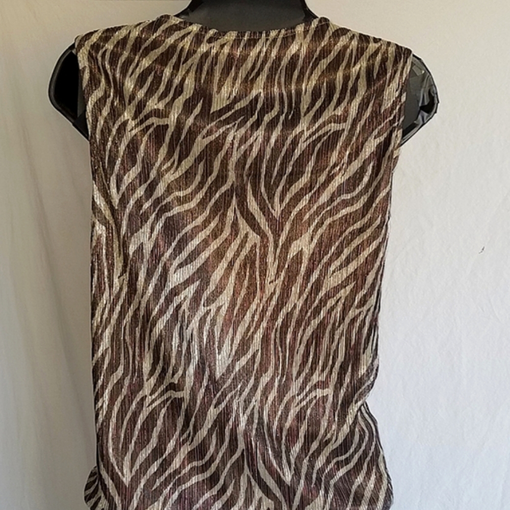 Anthropologie Eri & Ali Kasi Shimmer Zebra Print Top - Picture 5 of 9
